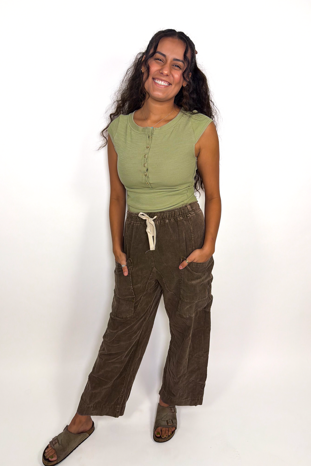Sage Cap Sleeve Top