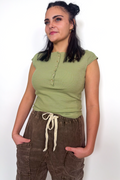 Sage Cap Sleeve Top
