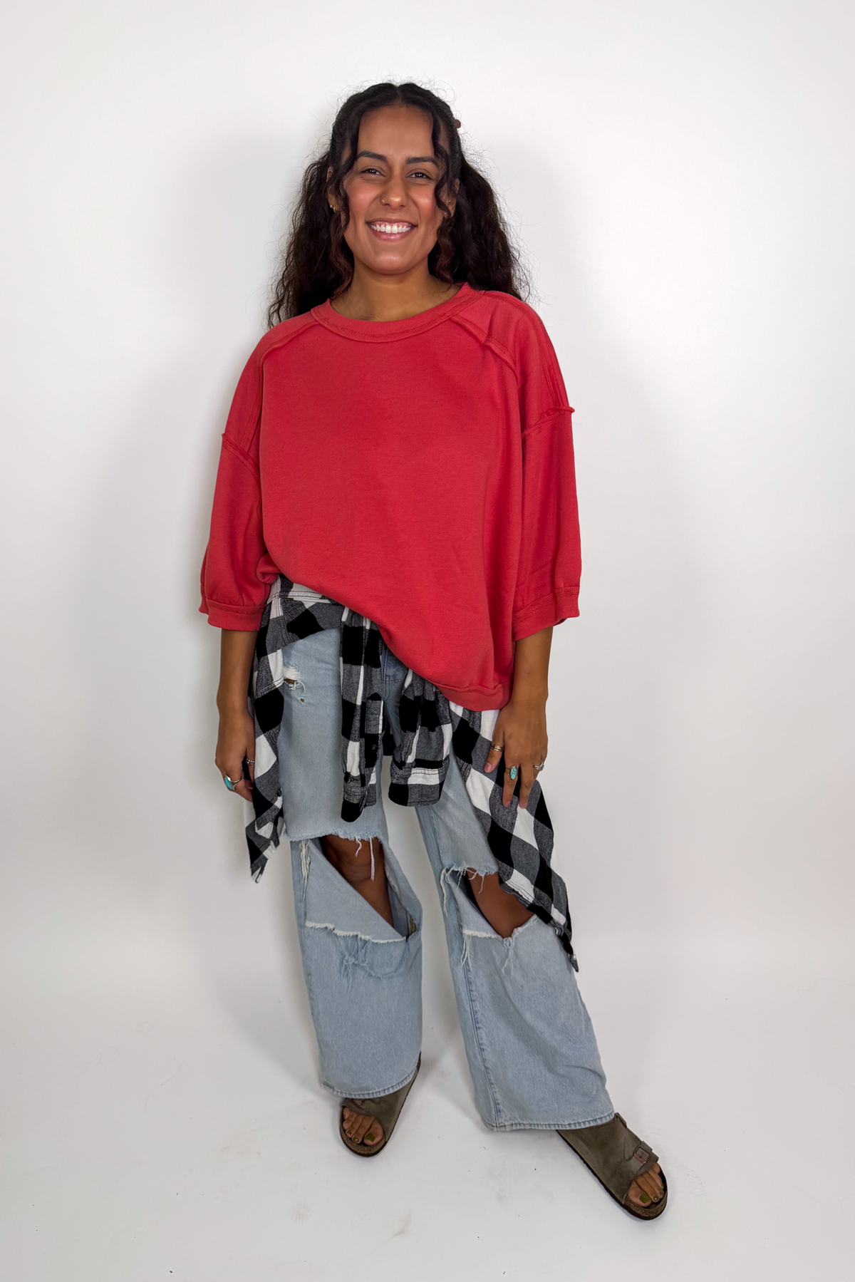 Raglan Oversized Sweatshirt - Tomato