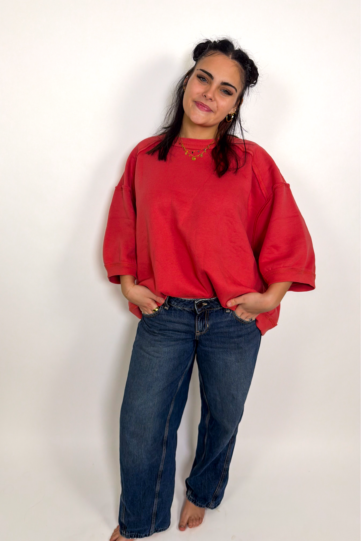 Raglan Oversized Sweatshirt - Tomato