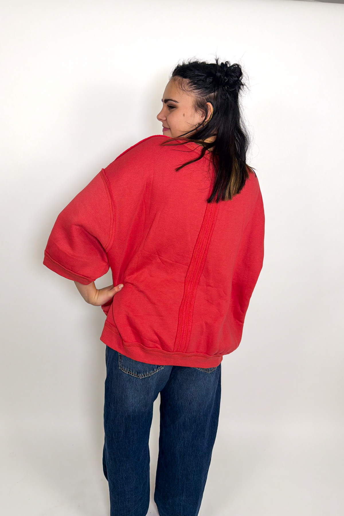 Raglan Oversized Sweatshirt - Tomato
