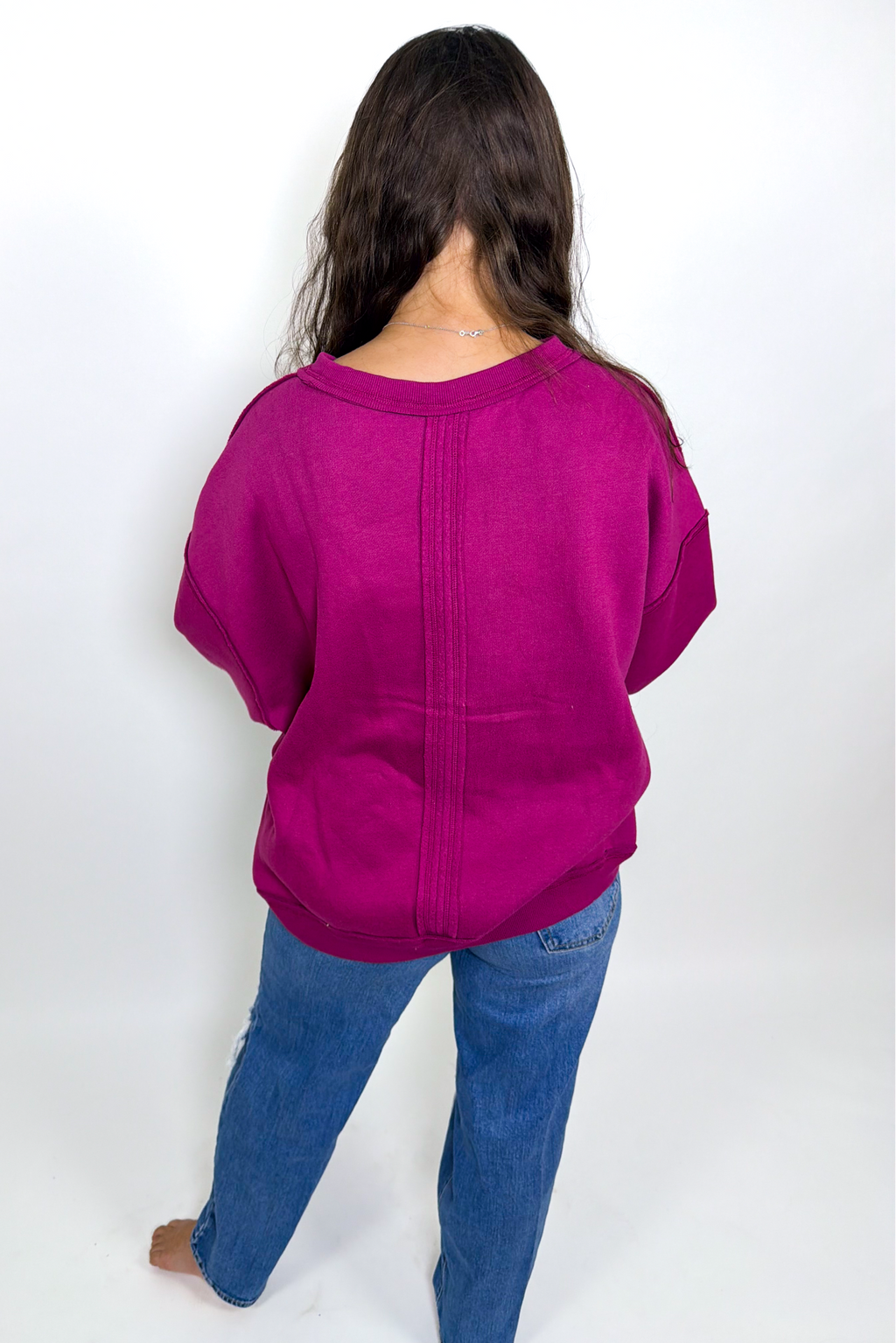 Raglan Oversized Sweatshirt - Plum