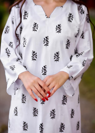 SALEHA BLOCK PRINT 2PCS STITCHED