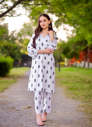 SALEHA BLOCK PRINT 2PCS STITCHED