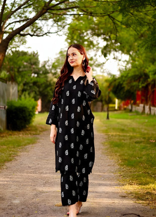SALEHA BLOCK PRINT 2PCS STITCHED